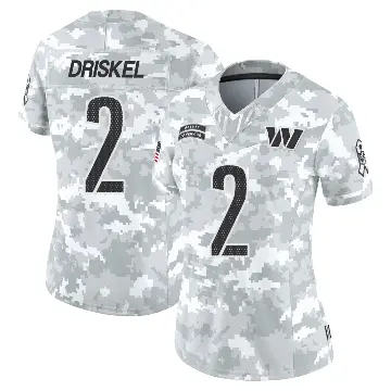 ＃2 Women's Jeff Driskel Arctic Camo Limited Washington Commanders 2024 Salute to Service Jersey