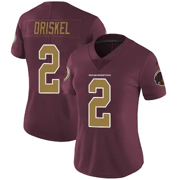 ＃2 Women's Jeff Driskel Limited Washington Commanders Burgundy Alternate Vapor Untouchable Jersey