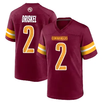 ＃2 Youth Jeff Driskel Game Washington Commanders Burgundy Jersey