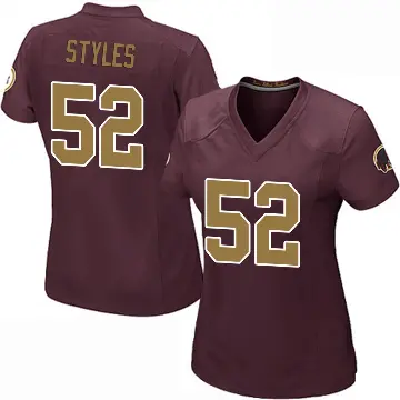 ＃52 Women's Sonny Styles Game Washington Commanders Burgundy Alternate Jersey