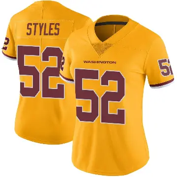 ＃52 Women's Sonny Styles Gold Limited Washington Commanders Color Rush Jersey