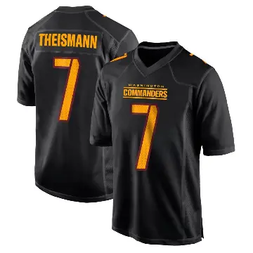 ＃7 Men's Joe Theismann Black Game Washington Commanders Carbon Fashion Jersey