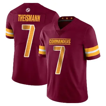 ＃7 Men's Joe Theismann Limited Washington Commanders Vapor Burgundy Jersey