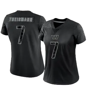 ＃7 Women's Joe Theismann Black Limited Washington Commanders Reflective Jersey