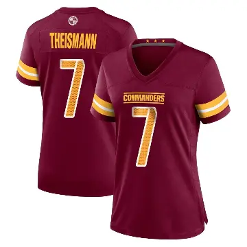 ＃7 Women's Joe Theismann Game Washington Commanders Burgundy Jersey