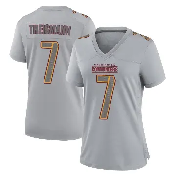 ＃7 Women's Joe Theismann Gray Game Washington Commanders Atmosphere Fashion Jersey