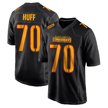 ＃70 Men's Sam Huff Black Game Washington Commanders Carbon Fashion Jersey