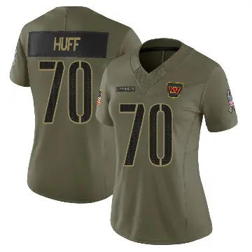 ＃70 Women's Sam Huff Olive Limited Washington Commanders 2025 Salute to Service Jersey